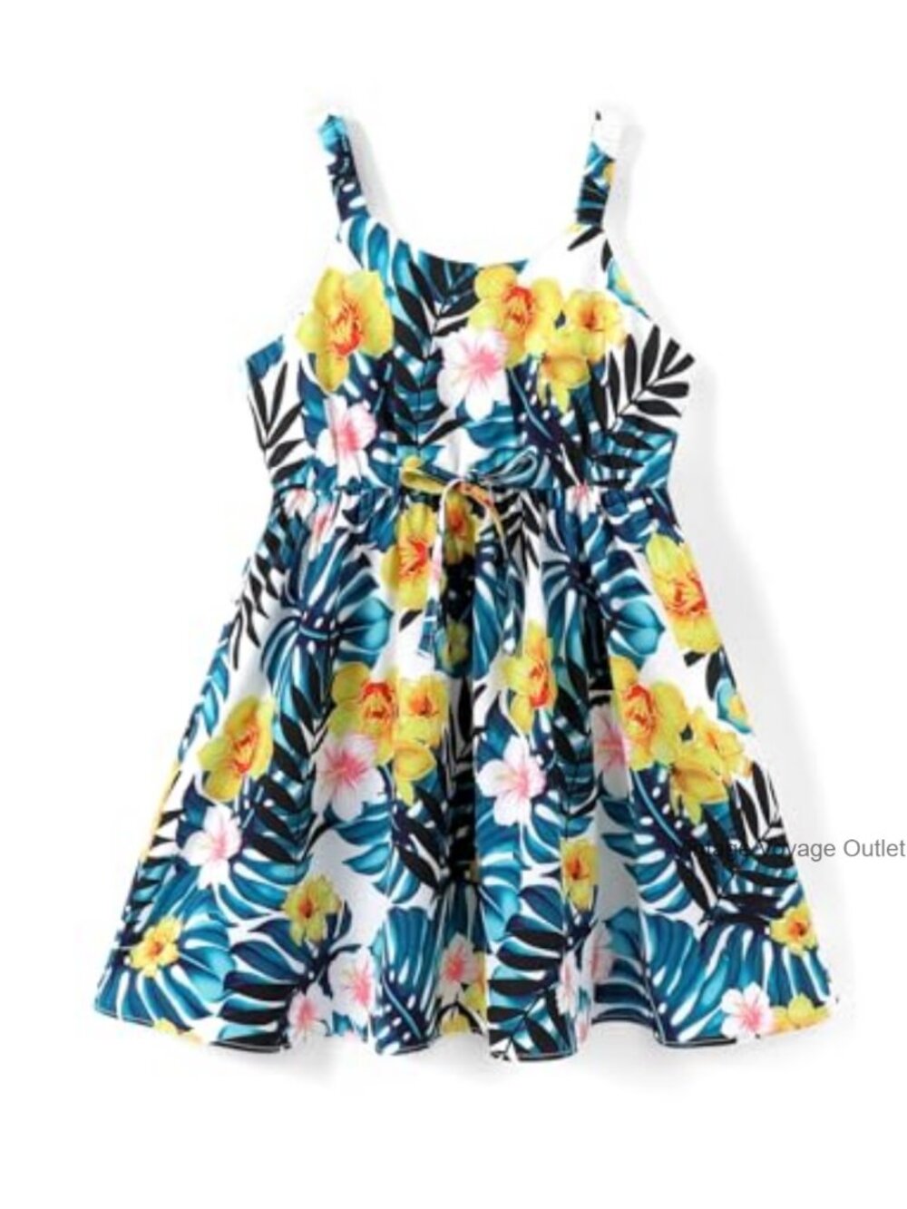 Girls Summer Hawaiian Floral Sundress Spaghetti Strap Beach Dress